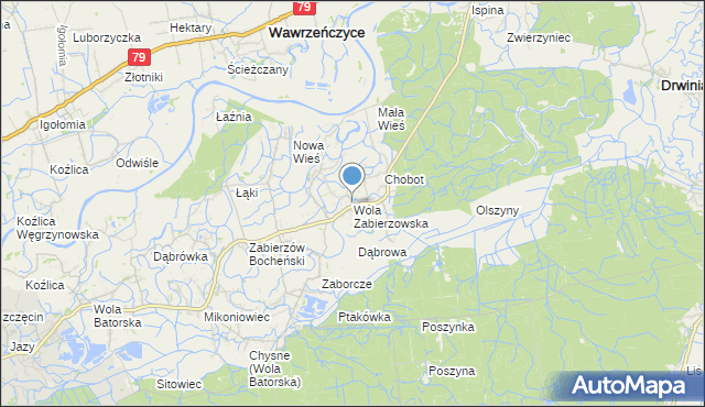 mapa Wola Zabierzowska, Wola Zabierzowska na mapie Targeo